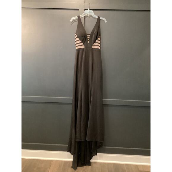 Bicici & Coty Plunge Neckline Sleeveless Asymmetrical Evening Dress gown Small - Picture 1 of 11